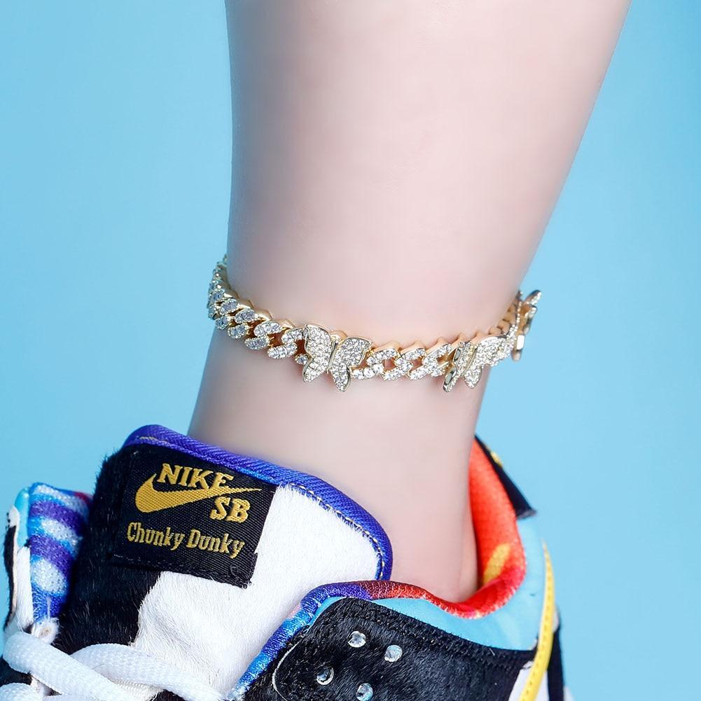 8MM BUTTERFLY CUBAN ANKLET 14K - ICECI