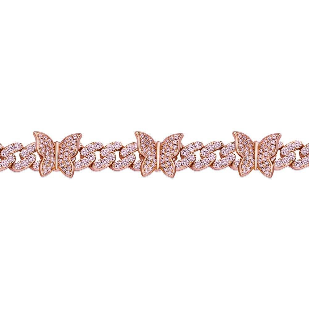 8MM BUTTERFLY CUBAN ANKLET 14K - ICECI