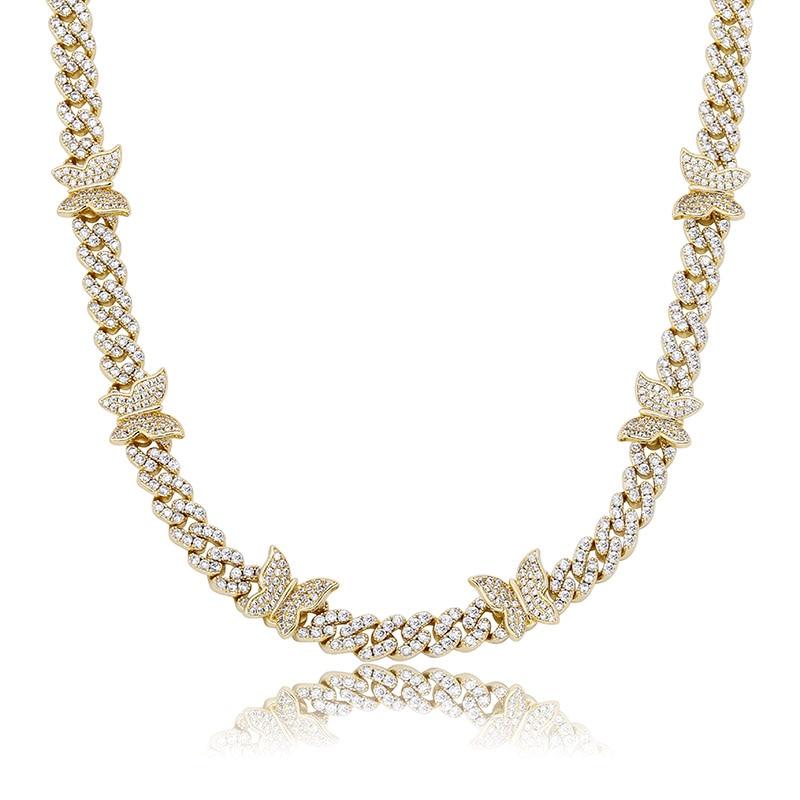 8MM BUTTERFLY CUBAN NECKLACE 14K - ICECI