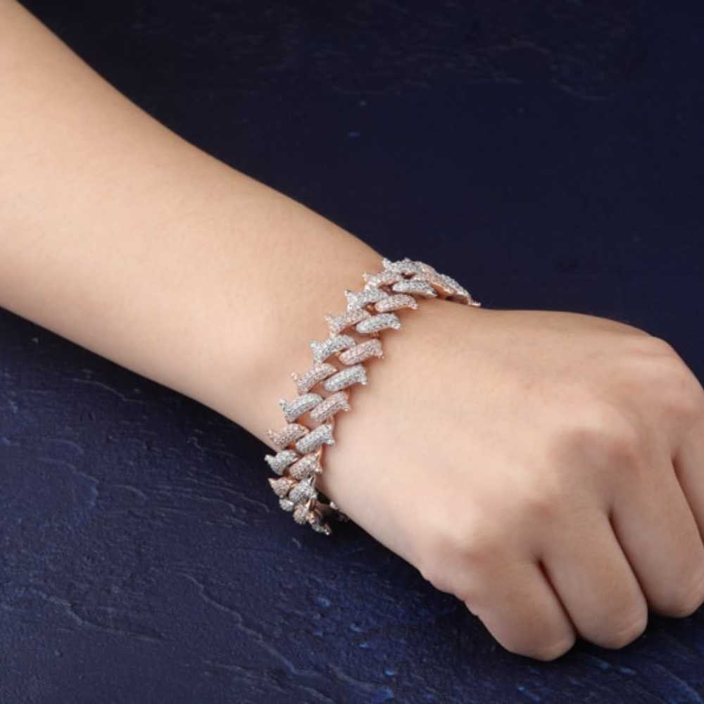 14MM THORN CUBAN LINK BRACELET 18K - ICECI