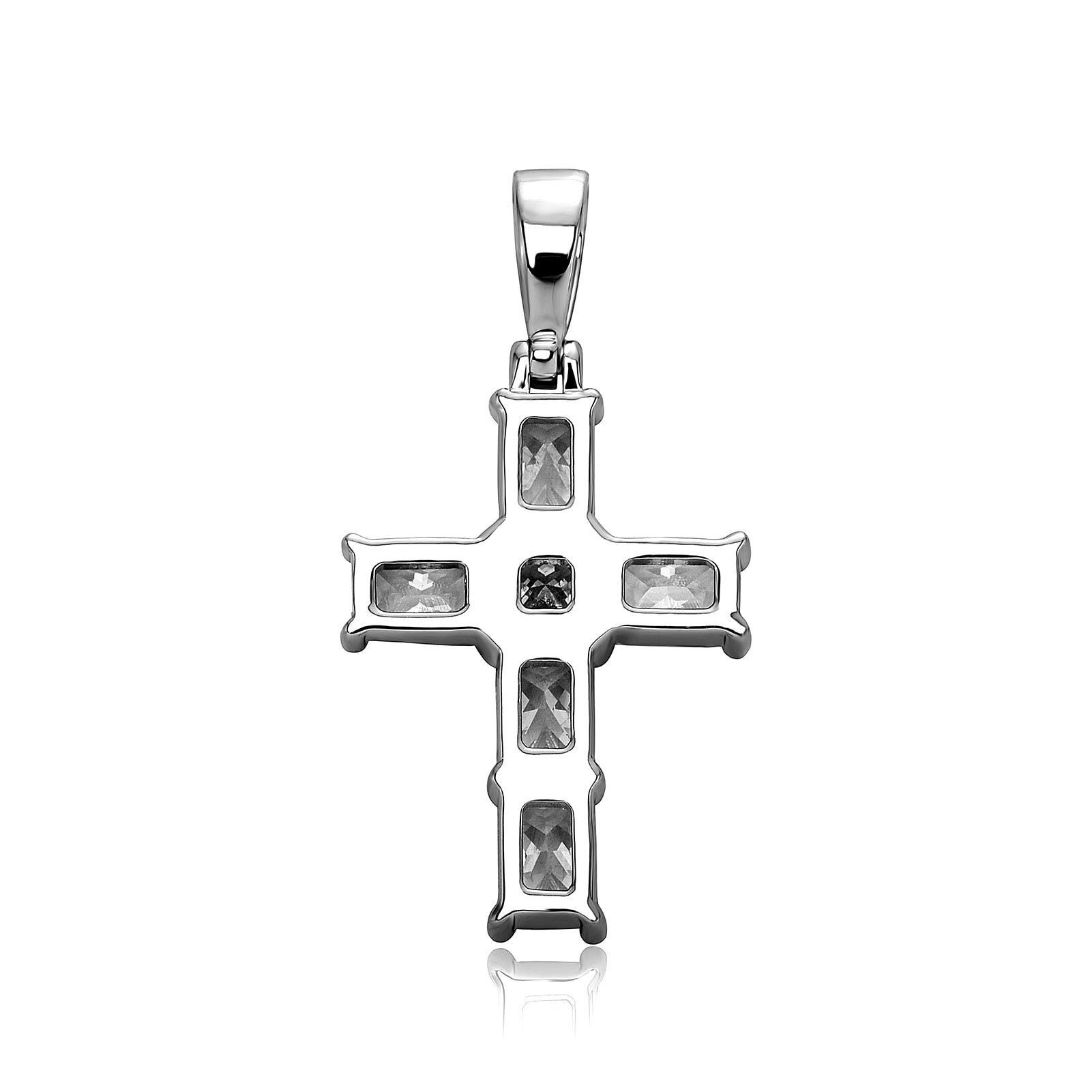 Baby Baguette Cross Pendant 14K - ICECI