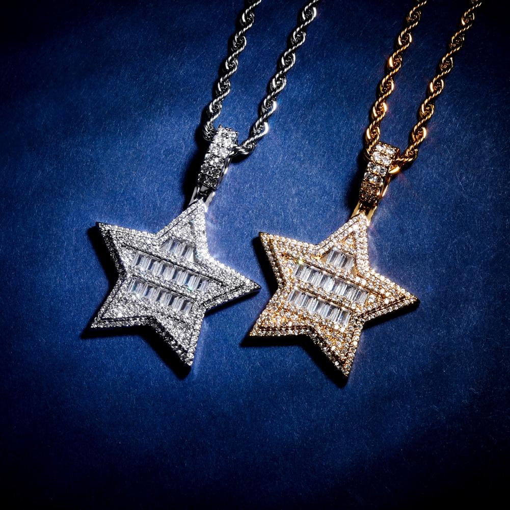 BAGUETTE STAR PENDANT 14K - ICECI