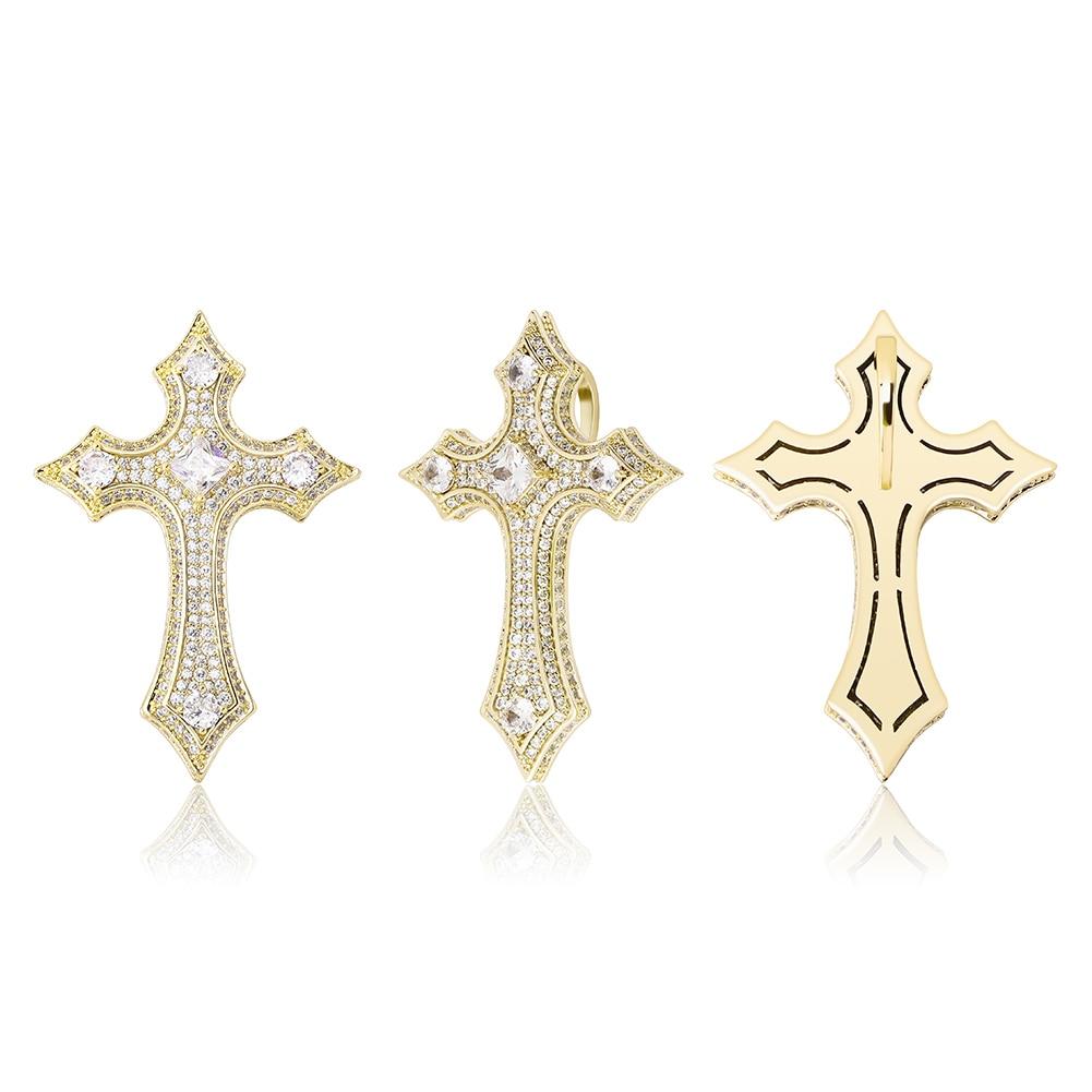 CLUSTERED DIAMOND CROSS PENDANT 14K - ICECI
