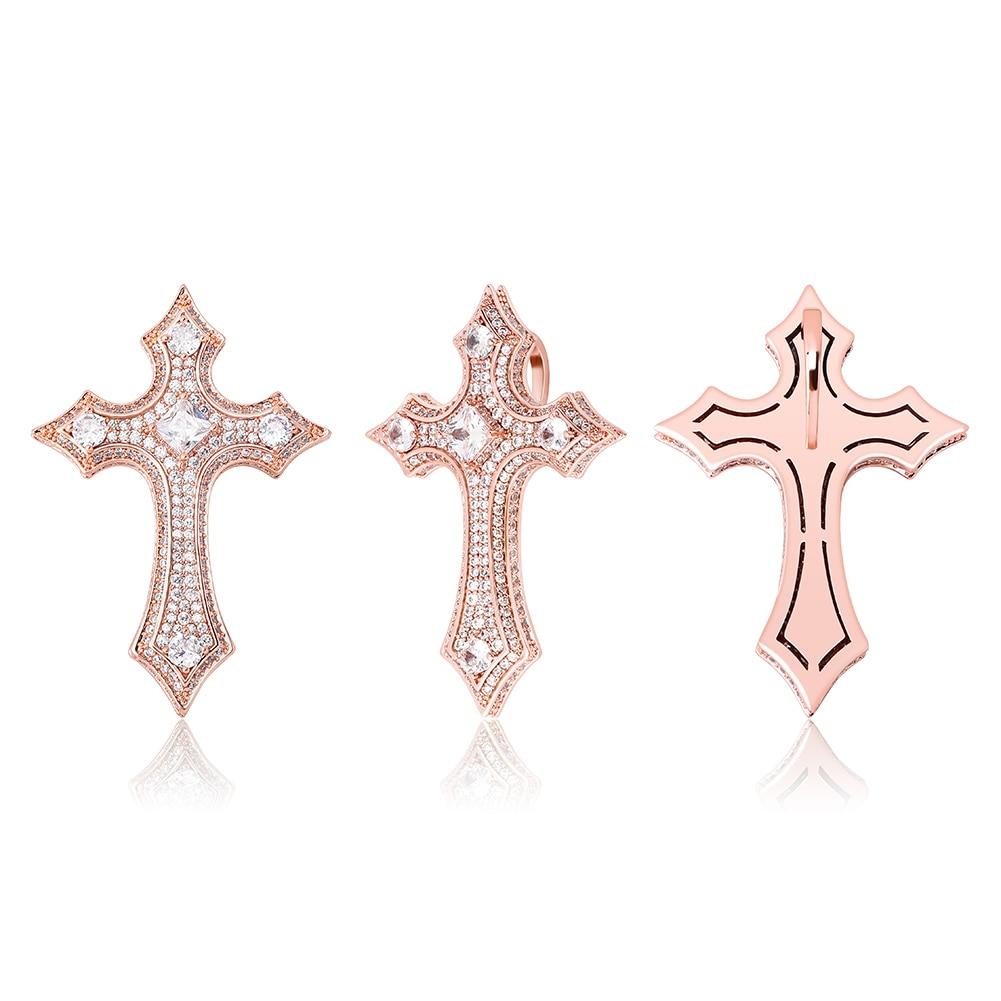 CLUSTERED DIAMOND CROSS PENDANT 14K - ICECI