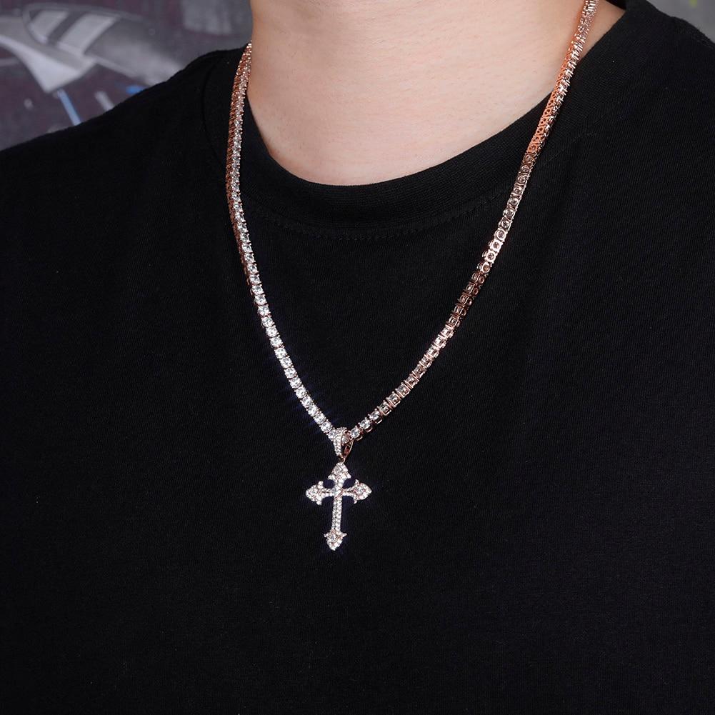 CLUSTERED INFINITY CROSS PENDANT 14K - ICECI