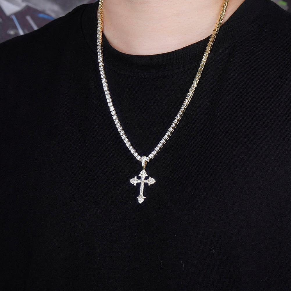CLUSTERED INFINITY CROSS PENDANT 14K - ICECI