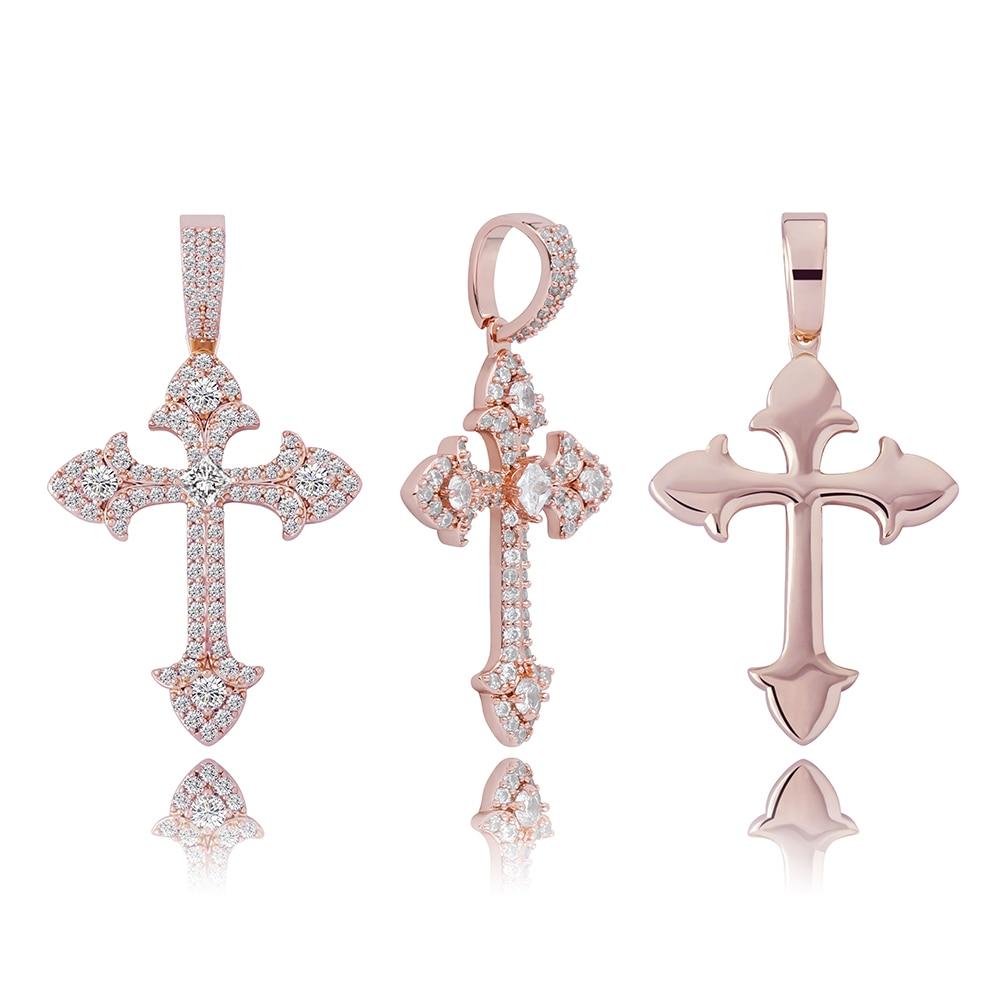 CLUSTERED INFINITY CROSS PENDANT 14K - ICECI