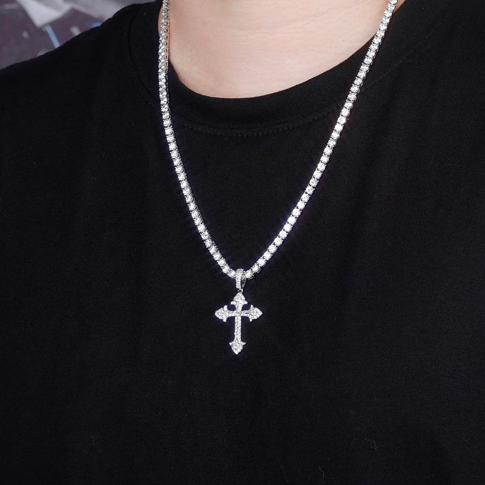 CLUSTERED INFINITY CROSS PENDANT 14K - ICECI