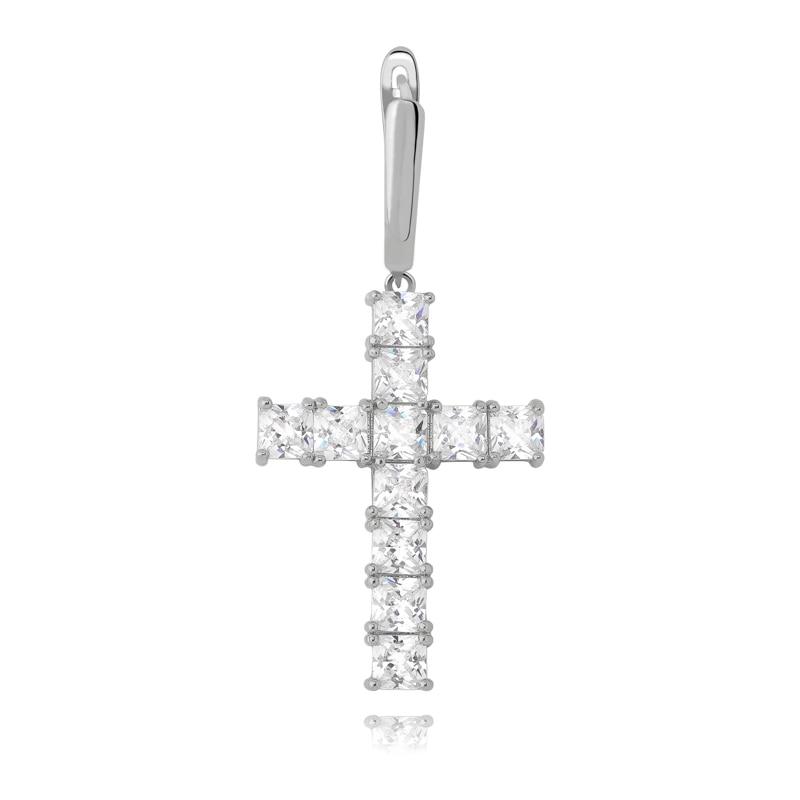 CROSS DROP EARRINGS 18K - ICECI