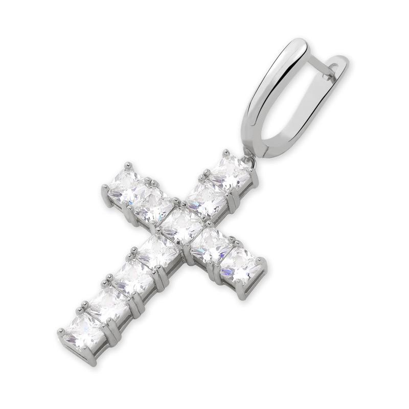 CROSS DROP EARRINGS 18K - ICECI