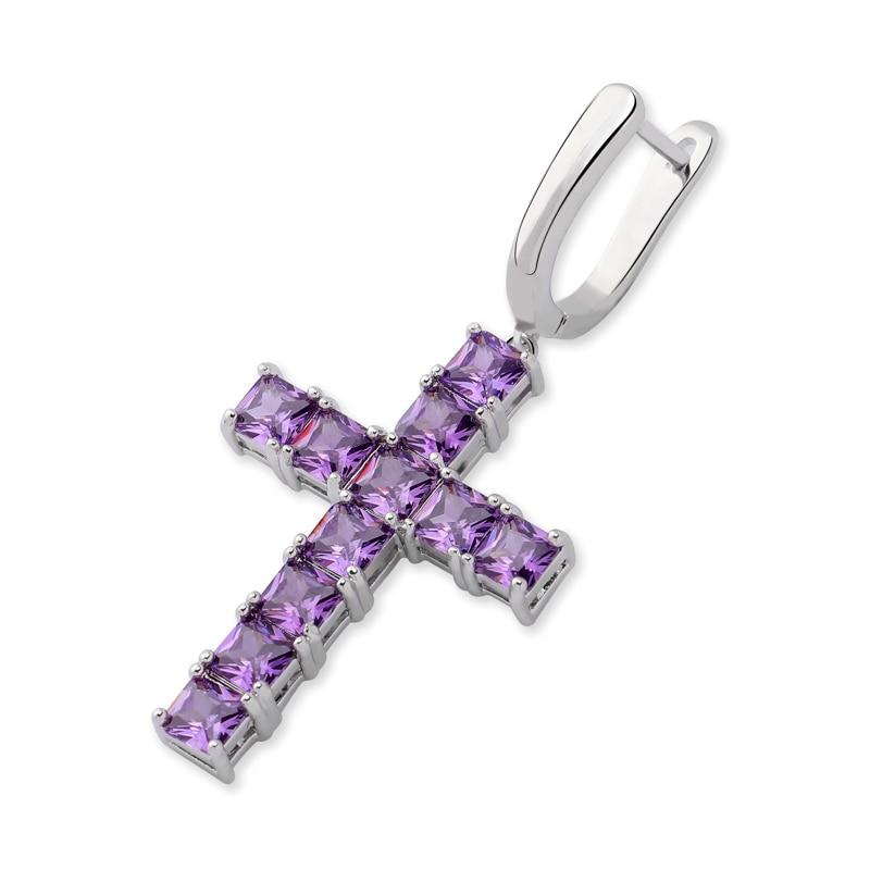 CROSS DROP EARRINGS 18K - ICECI