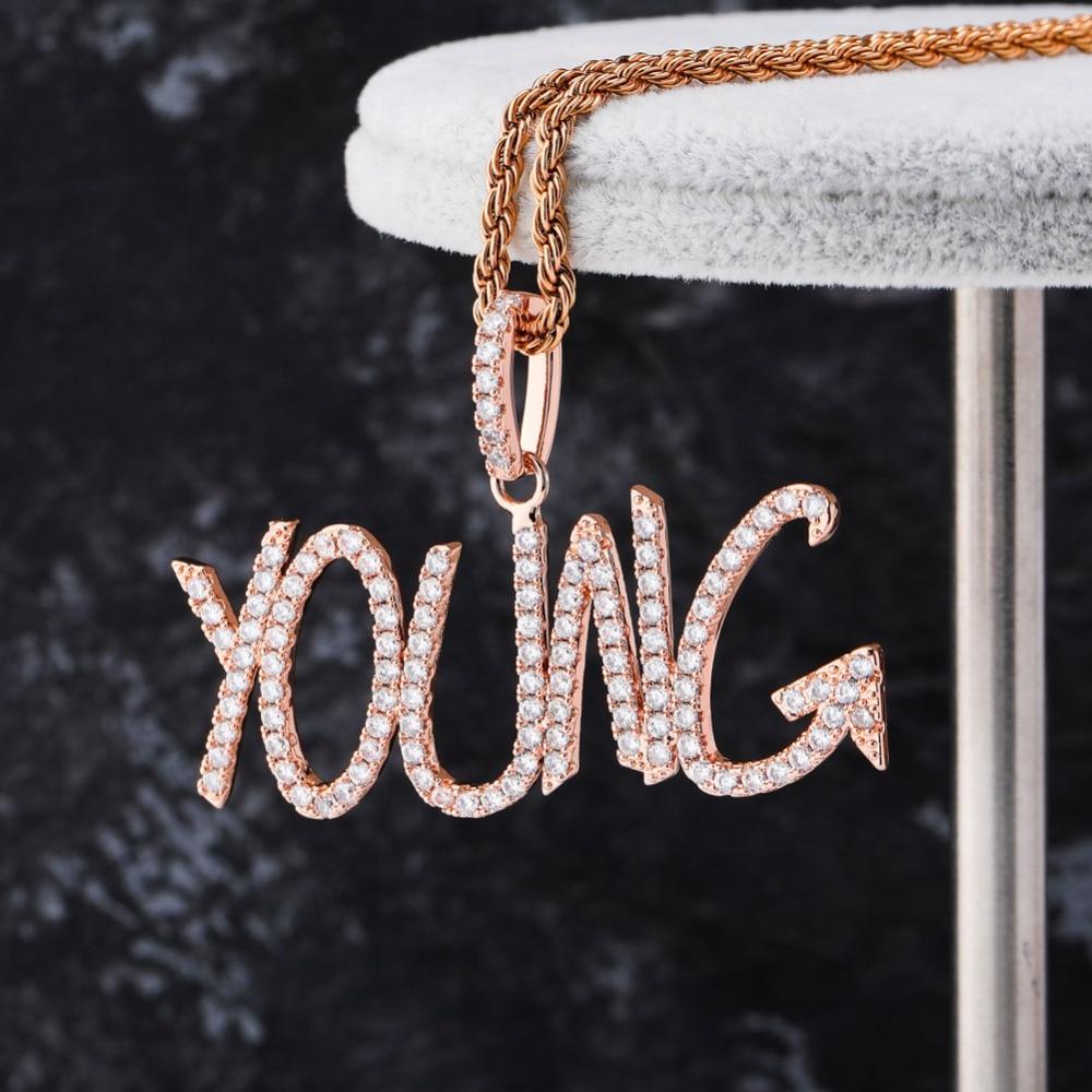 CUSTOM BRUSH FONT PENDANT 18K - ICECI