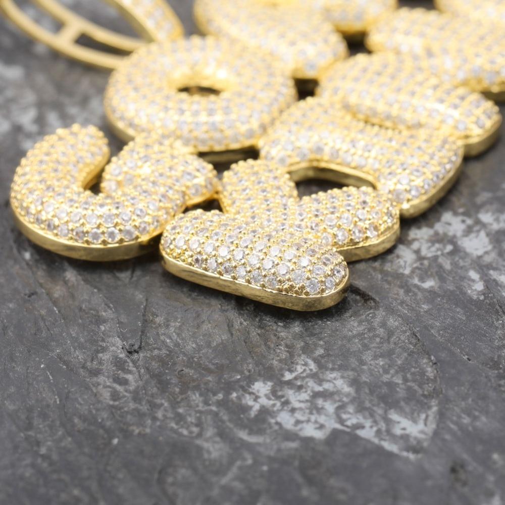 CUSTOM BUBBLE FONT PENDANT 18K - ICECI