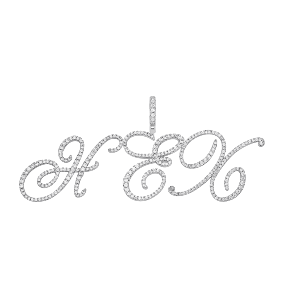 CUSTOM CURSIVE FONT PENDANT 18K - ICECI