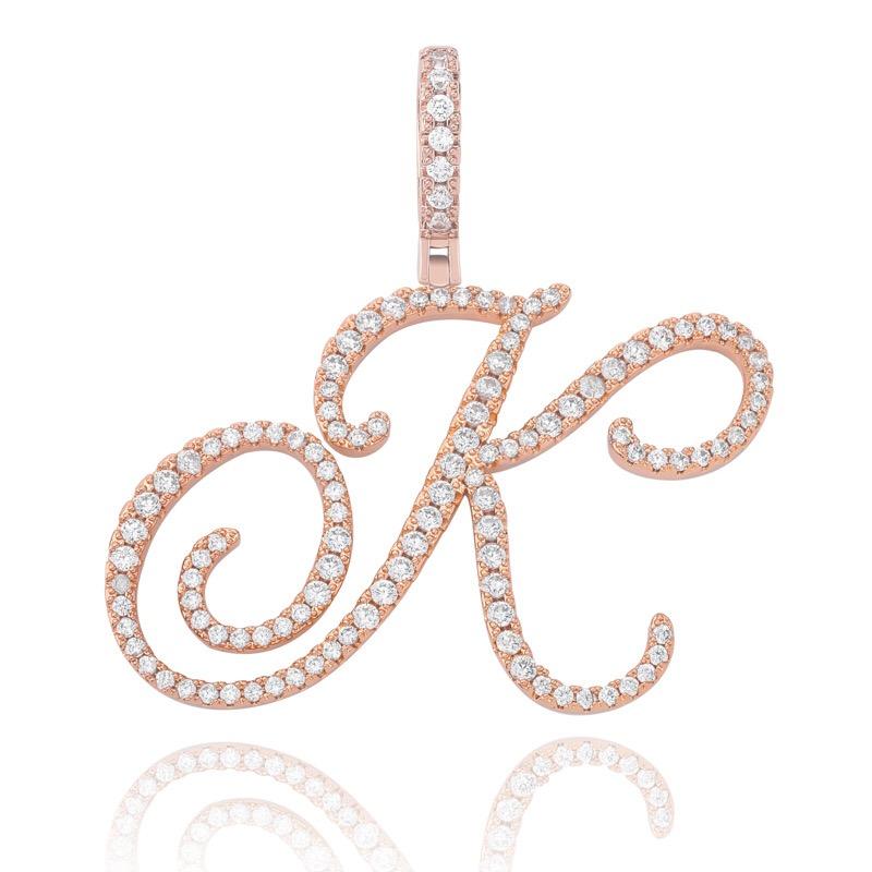 CUSTOM CURSIVE LETTER PENDANT 18K - ICECI