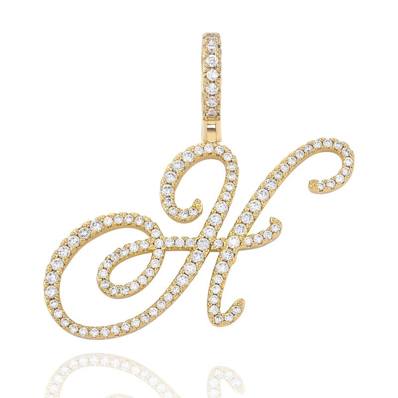 CUSTOM CURSIVE LETTER PENDANT 18K - ICECI