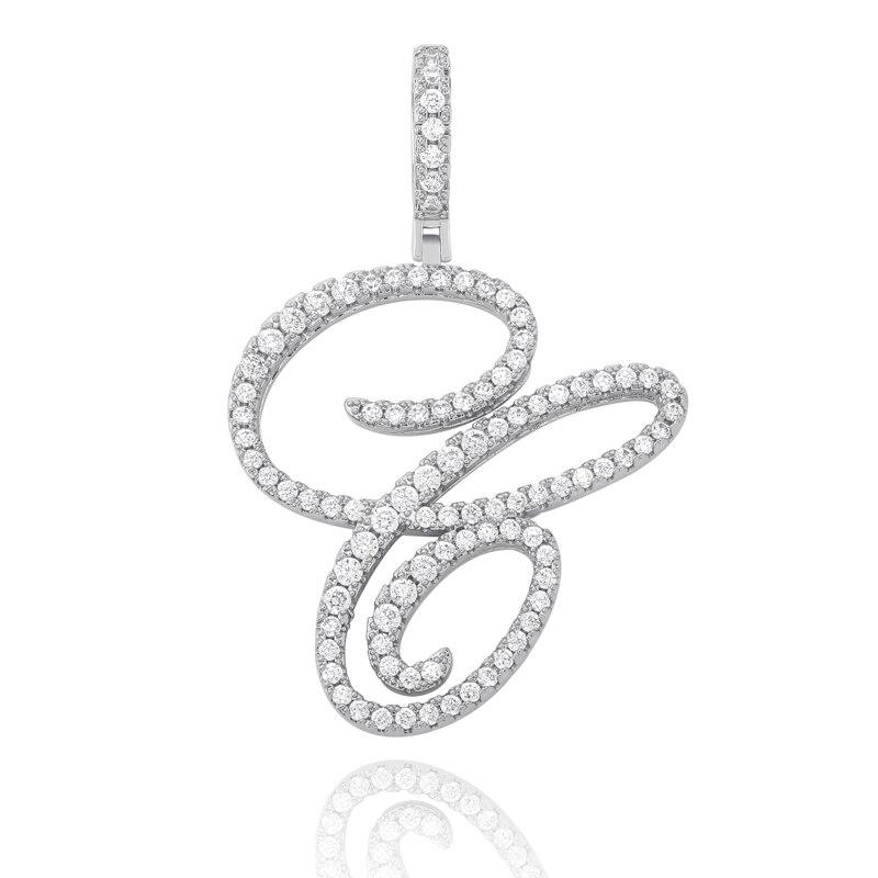 CUSTOM CURSIVE LETTER PENDANT 18K - ICECI
