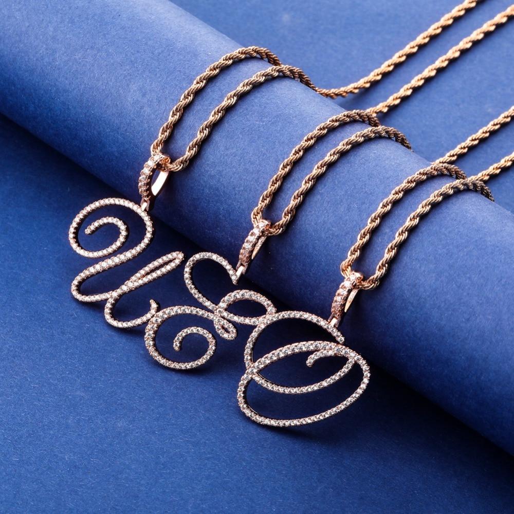 CUSTOM CURSIVE LETTER PENDANT 18K - ICECI