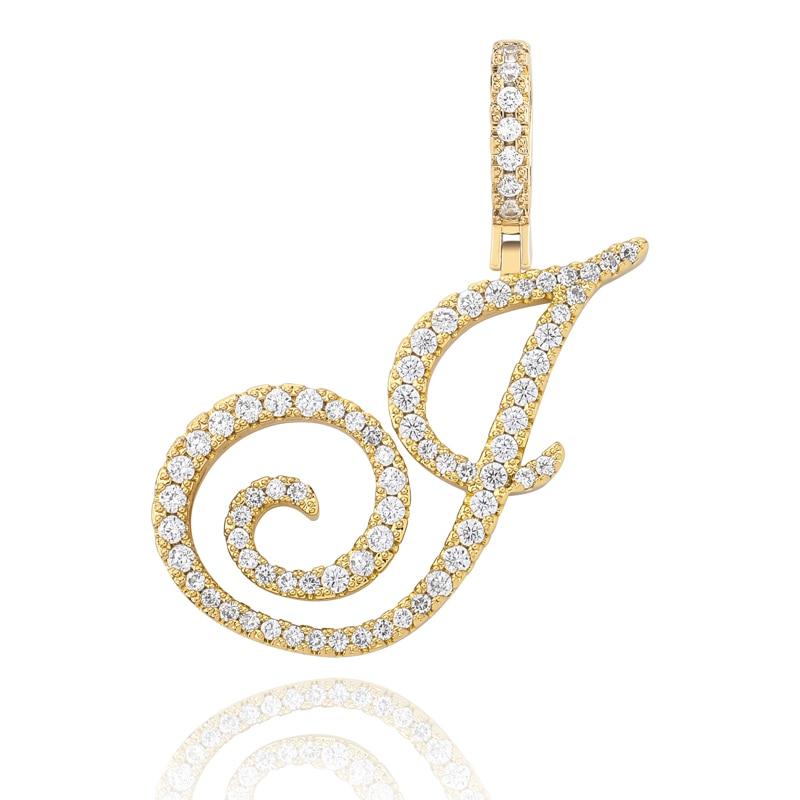 CUSTOM CURSIVE LETTER PENDANT 18K - ICECI