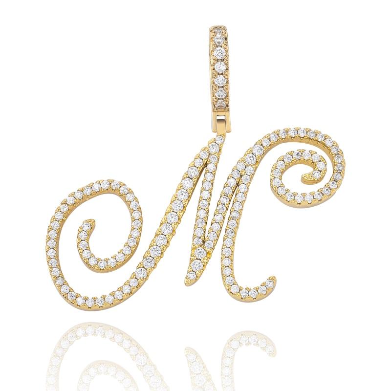 CUSTOM CURSIVE LETTER PENDANT 18K - ICECI
