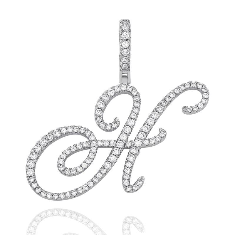CUSTOM CURSIVE LETTER PENDANT 18K - ICECI