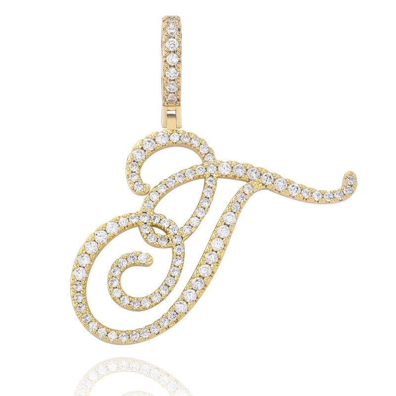 CUSTOM CURSIVE LETTER PENDANT 18K - ICECI