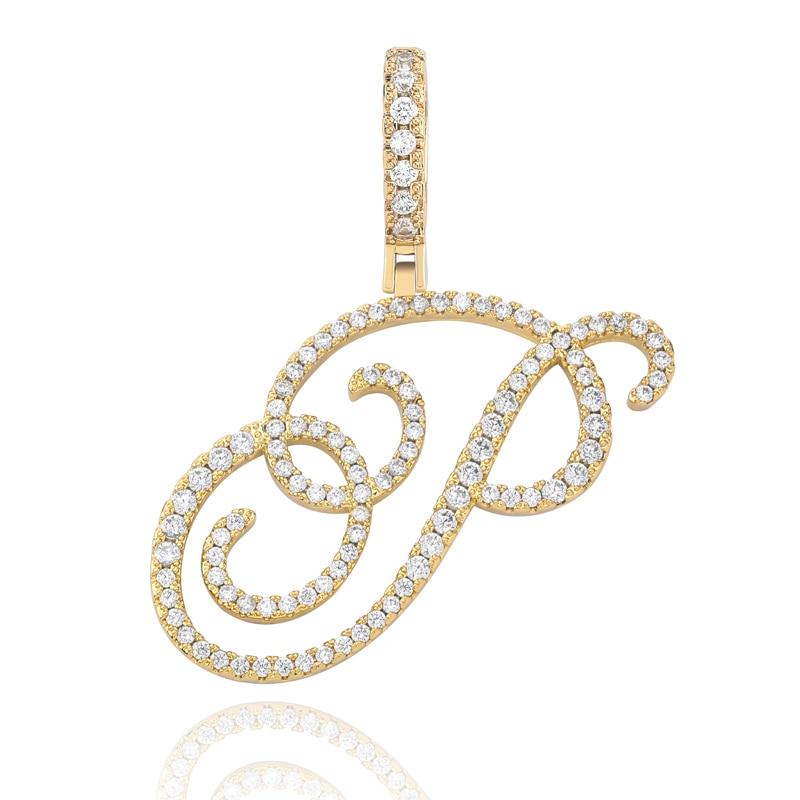 CUSTOM CURSIVE LETTER PENDANT 18K - ICECI