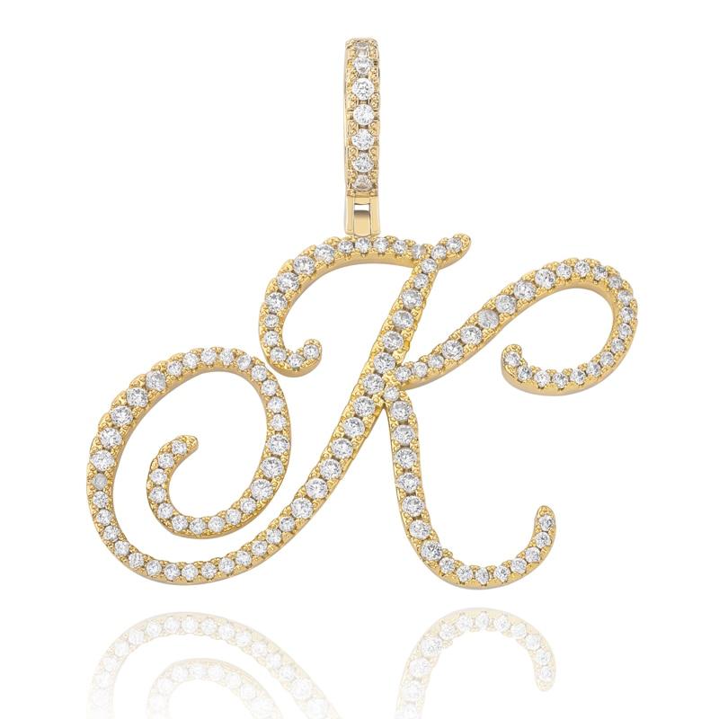 CUSTOM CURSIVE LETTER PENDANT 18K - ICECI