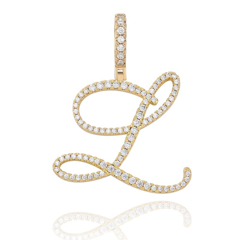 CUSTOM CURSIVE LETTER PENDANT 18K - ICECI