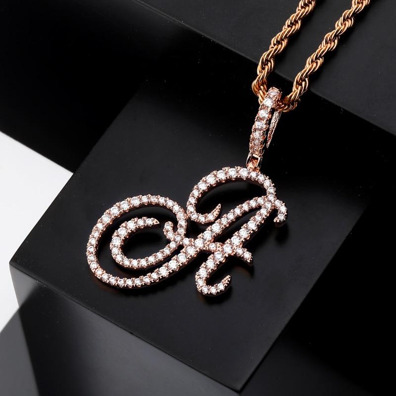 CUSTOM CURSIVE LETTER PENDANT 18K - ICECI