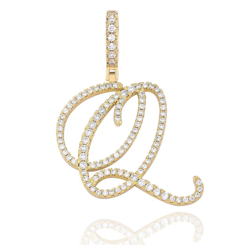 CUSTOM CURSIVE LETTER PENDANT 18K - ICECI