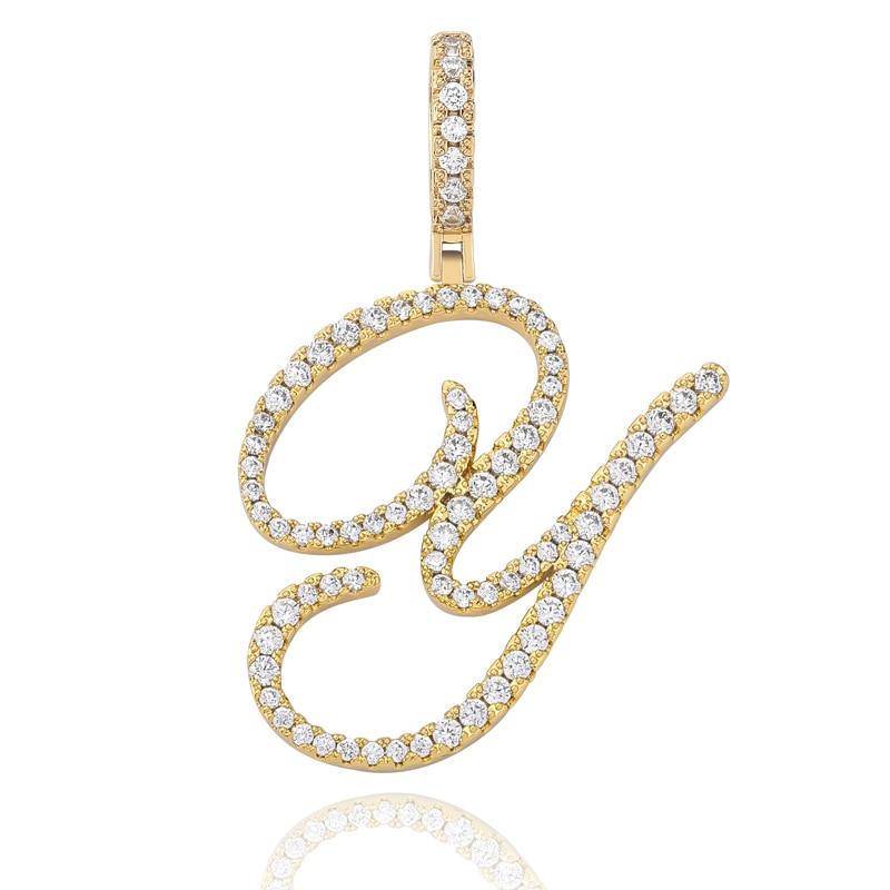 CUSTOM CURSIVE LETTER PENDANT 18K - ICECI