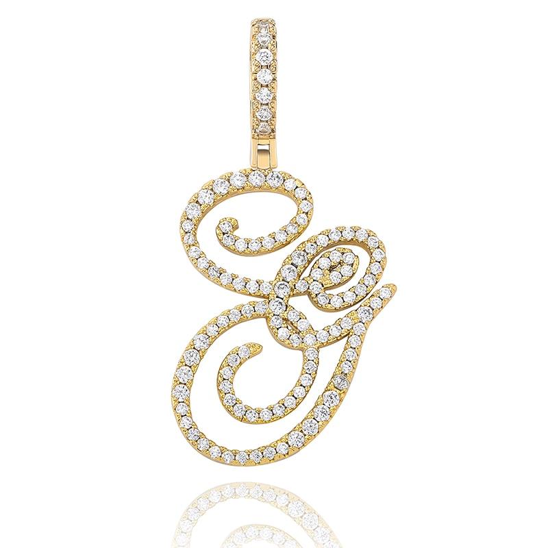 CUSTOM CURSIVE LETTER PENDANT 18K - ICECI