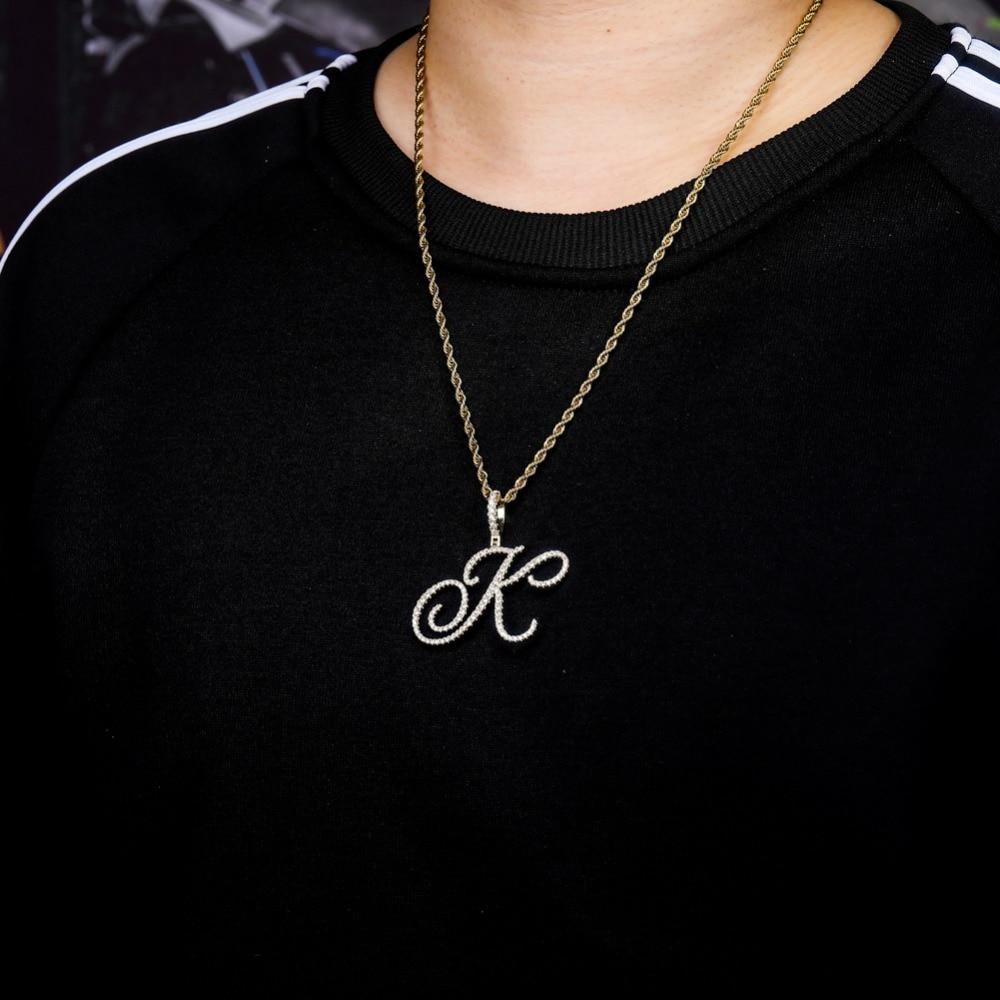 CUSTOM CURSIVE LETTER PENDANT 18K - ICECI