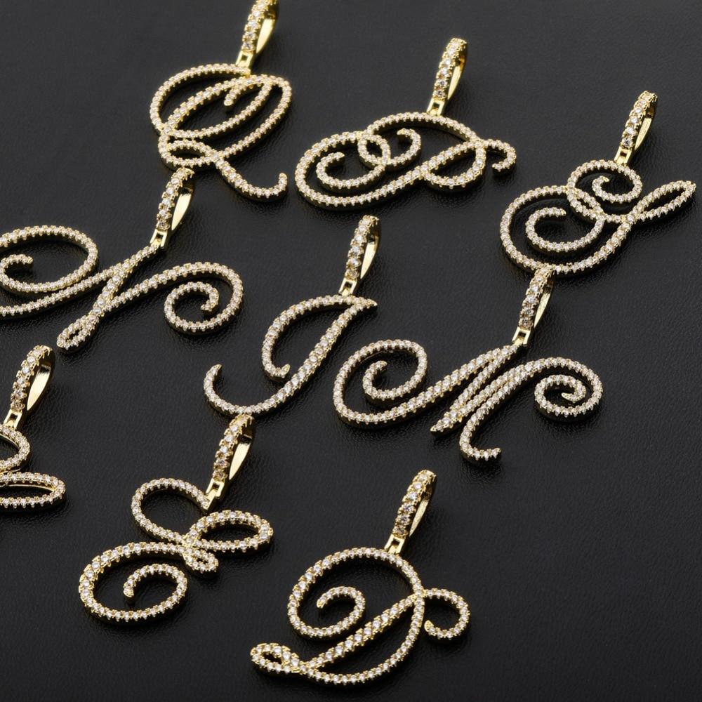 CUSTOM CURSIVE LETTER PENDANT 18K - ICECI