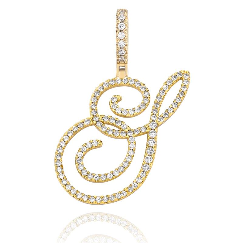 CUSTOM CURSIVE LETTER PENDANT 18K - ICECI