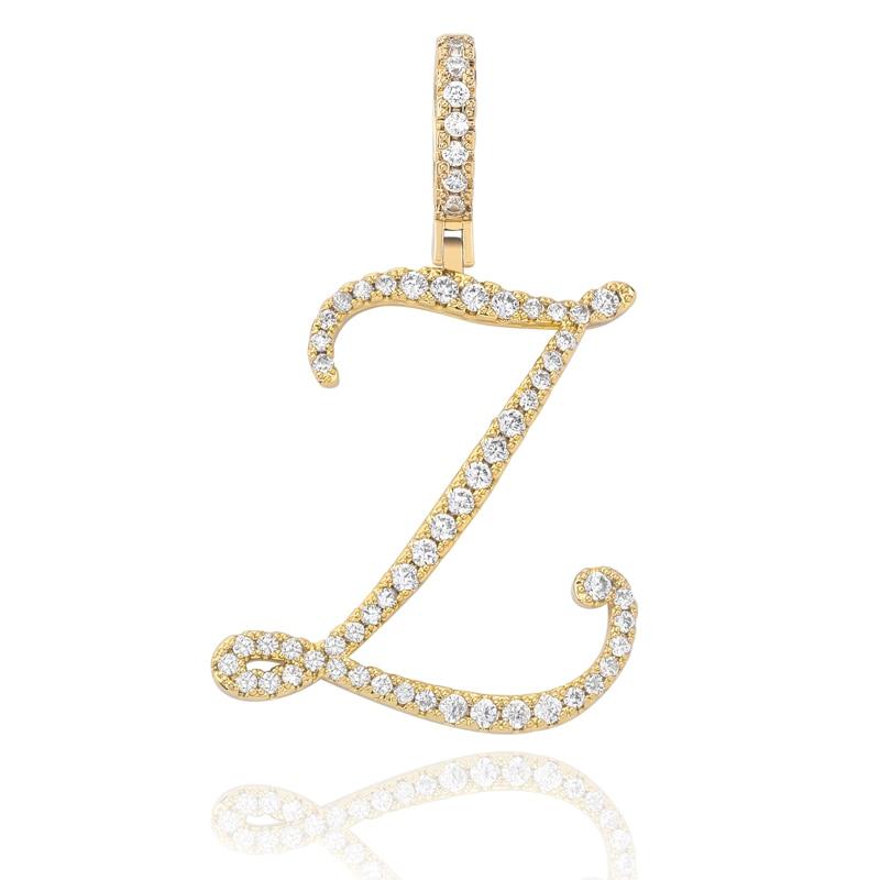 CUSTOM CURSIVE LETTER PENDANT 18K - ICECI