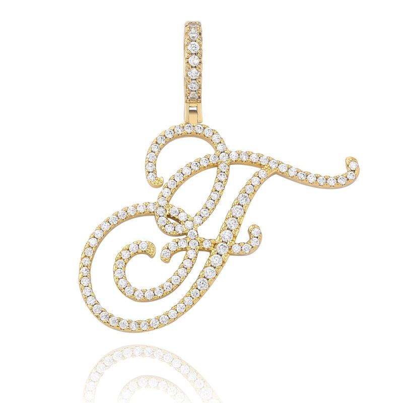 CUSTOM CURSIVE LETTER PENDANT 18K - ICECI