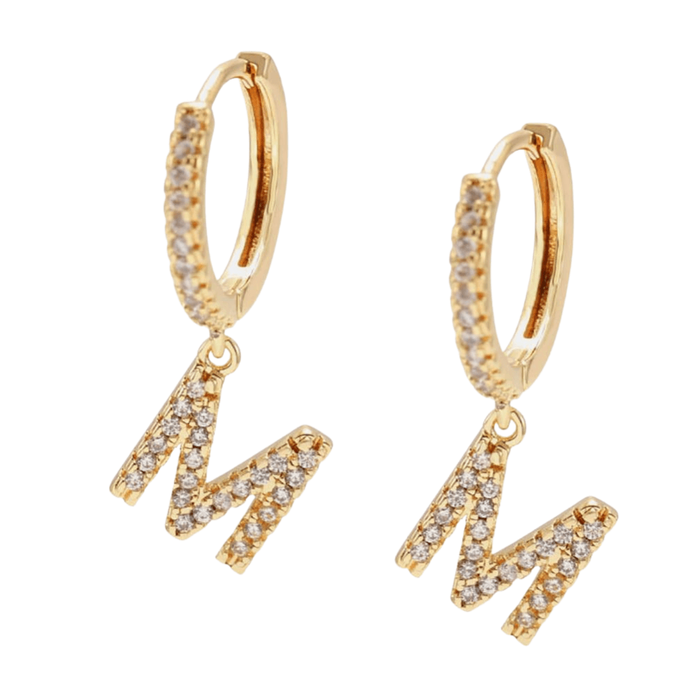 CUSTOM ICY LETTER DROP EARRINGS 14K - ICECI