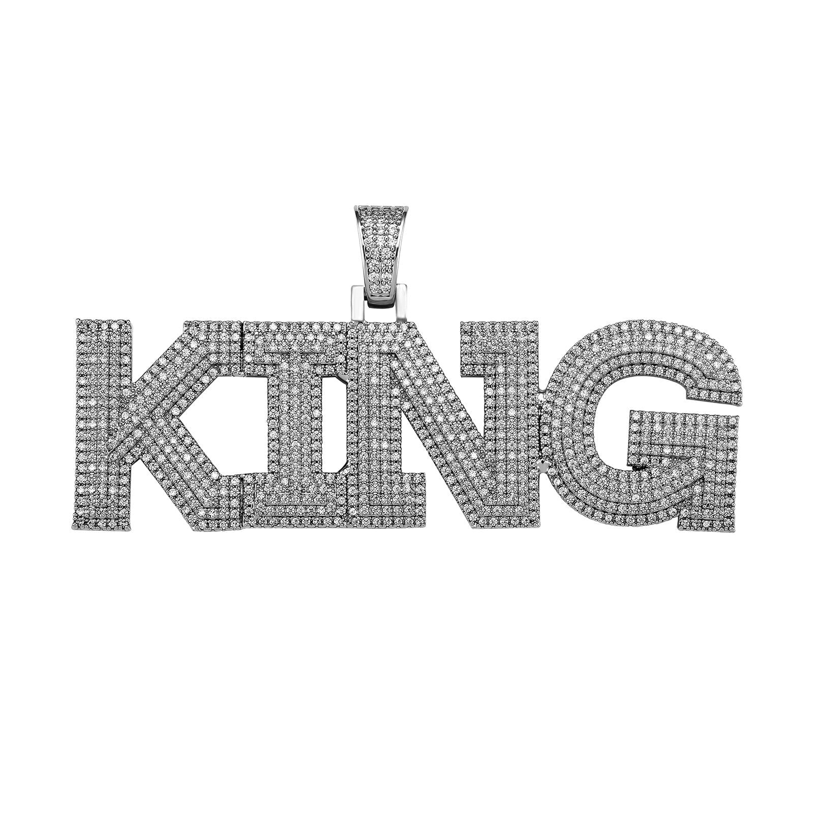 Custom Micro Pave Font Pendant 14K - ICECI
