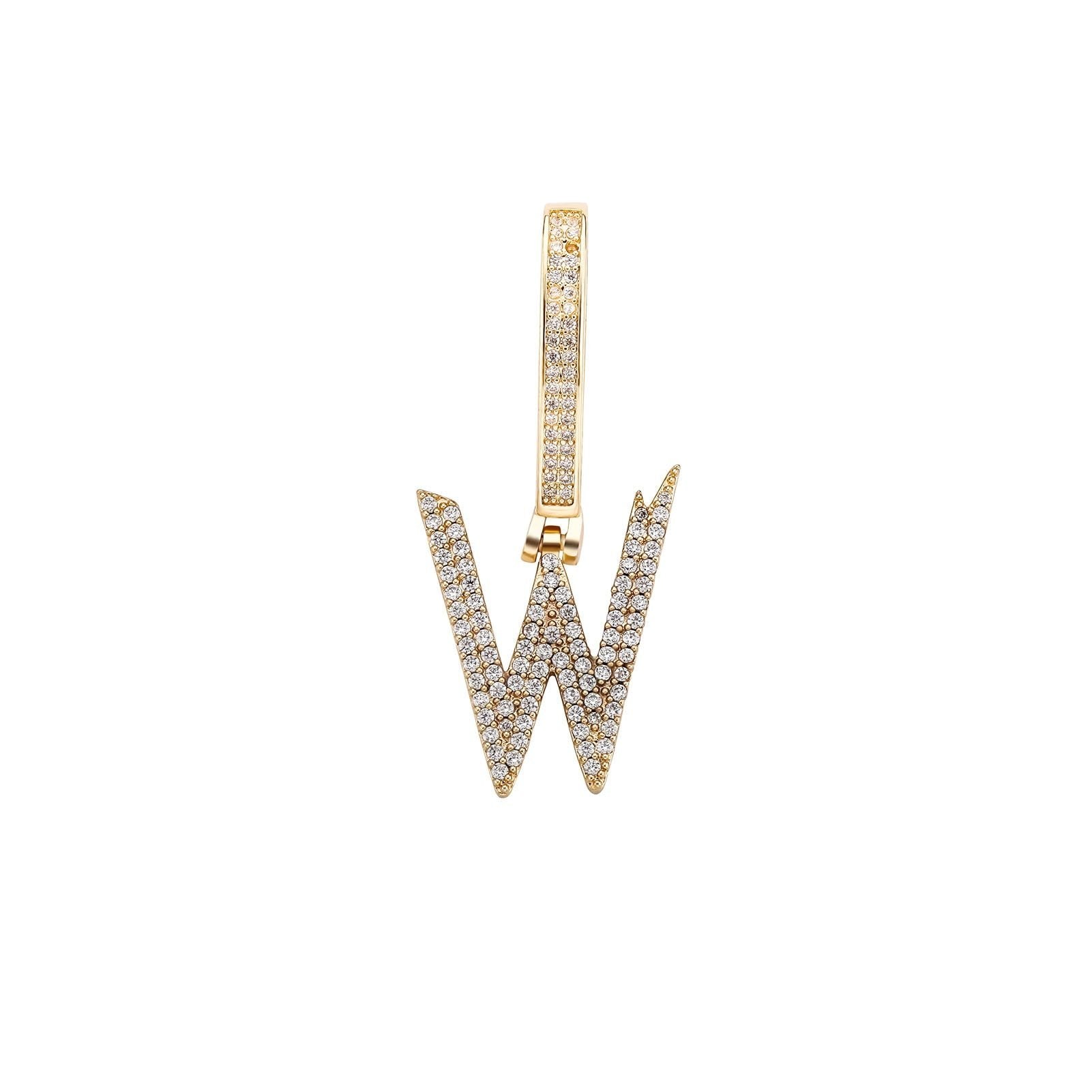 CUSTOM NEW BRUSH LETTER PENDANT 14K - ICECI