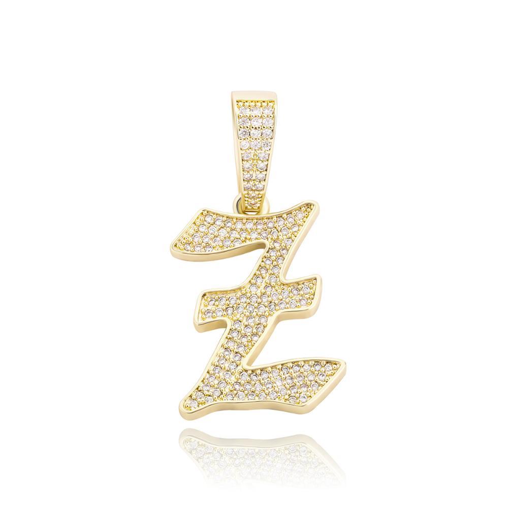 CUSTOM OLD ENGLISH LETTER PENDANT 14K - ICECI