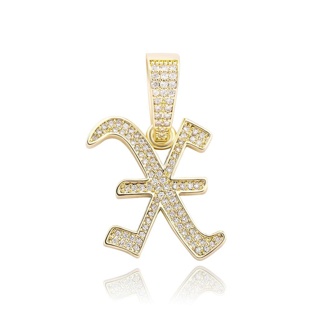 CUSTOM OLD ENGLISH LETTER PENDANT 14K - ICECI