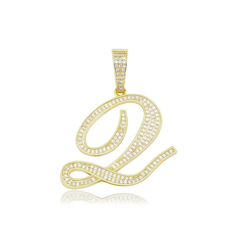 CUSTOM SCRIPT LETTER PENDANT 14K - ICECI