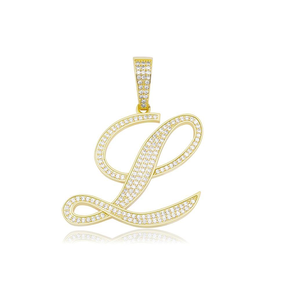 CUSTOM SCRIPT LETTER PENDANT 14K - ICECI