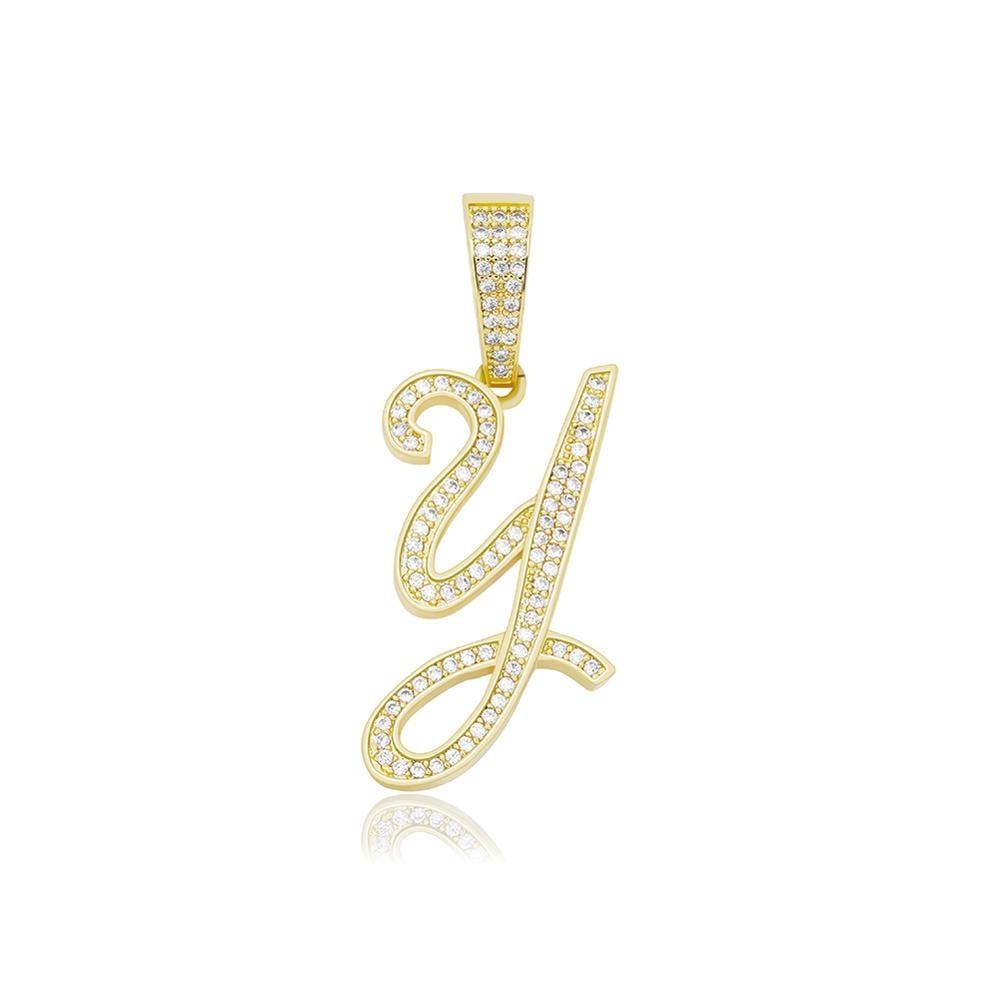 CUSTOM SCRIPT LETTER PENDANT 14K - ICECI