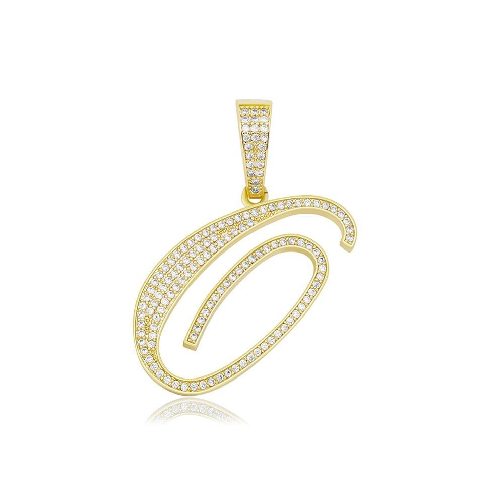 CUSTOM SCRIPT LETTER PENDANT 14K - ICECI