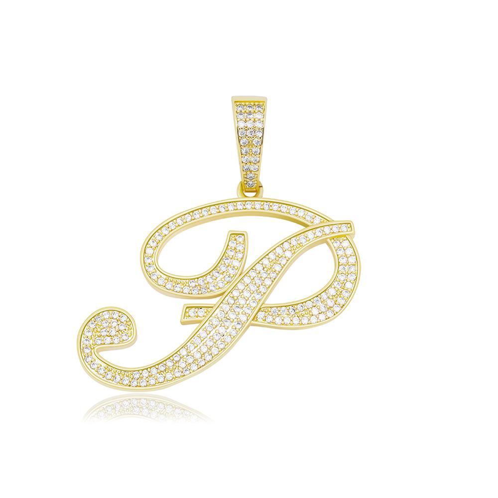 CUSTOM SCRIPT LETTER PENDANT 14K - ICECI