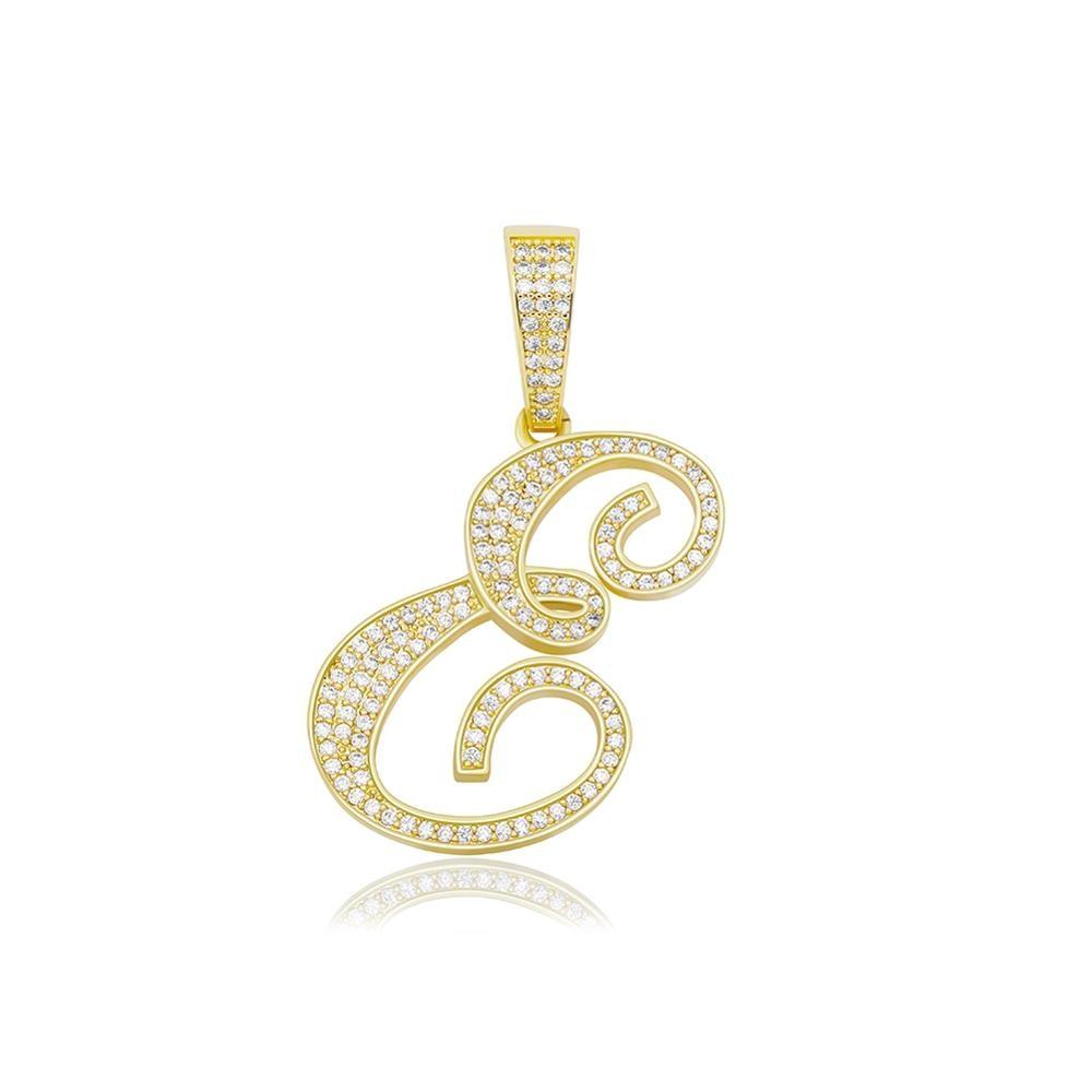 CUSTOM SCRIPT LETTER PENDANT 14K - ICECI