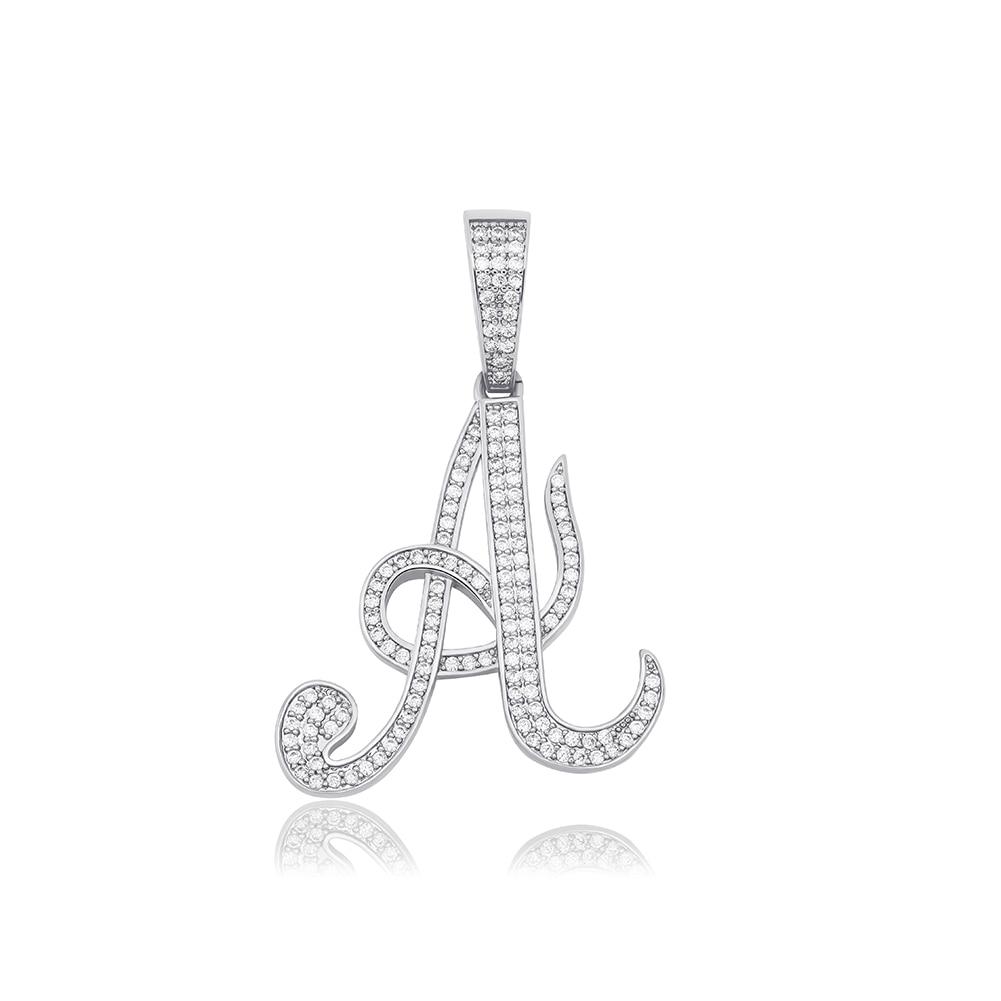 CUSTOM SCRIPT LETTER PENDANT 14K - ICECI